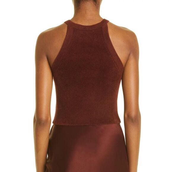 Lapointe Racer Crop Chenille Tank Top in Mahogany Size XS NWT - Picture 2 of 5